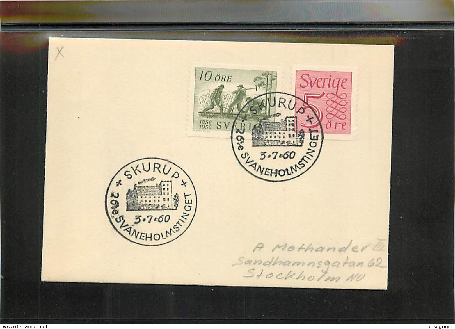 SVEZIA SVERIGE -  SKURUP - SVANEHOLMSTINGET - Lettres & Documents