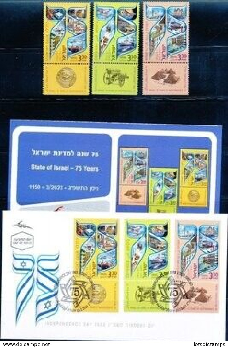 ISRAEL 2023 STATE OF ISRAEL - 75 YEARS STAMP MNH + FDC + BULETEEN - Unused Stamps