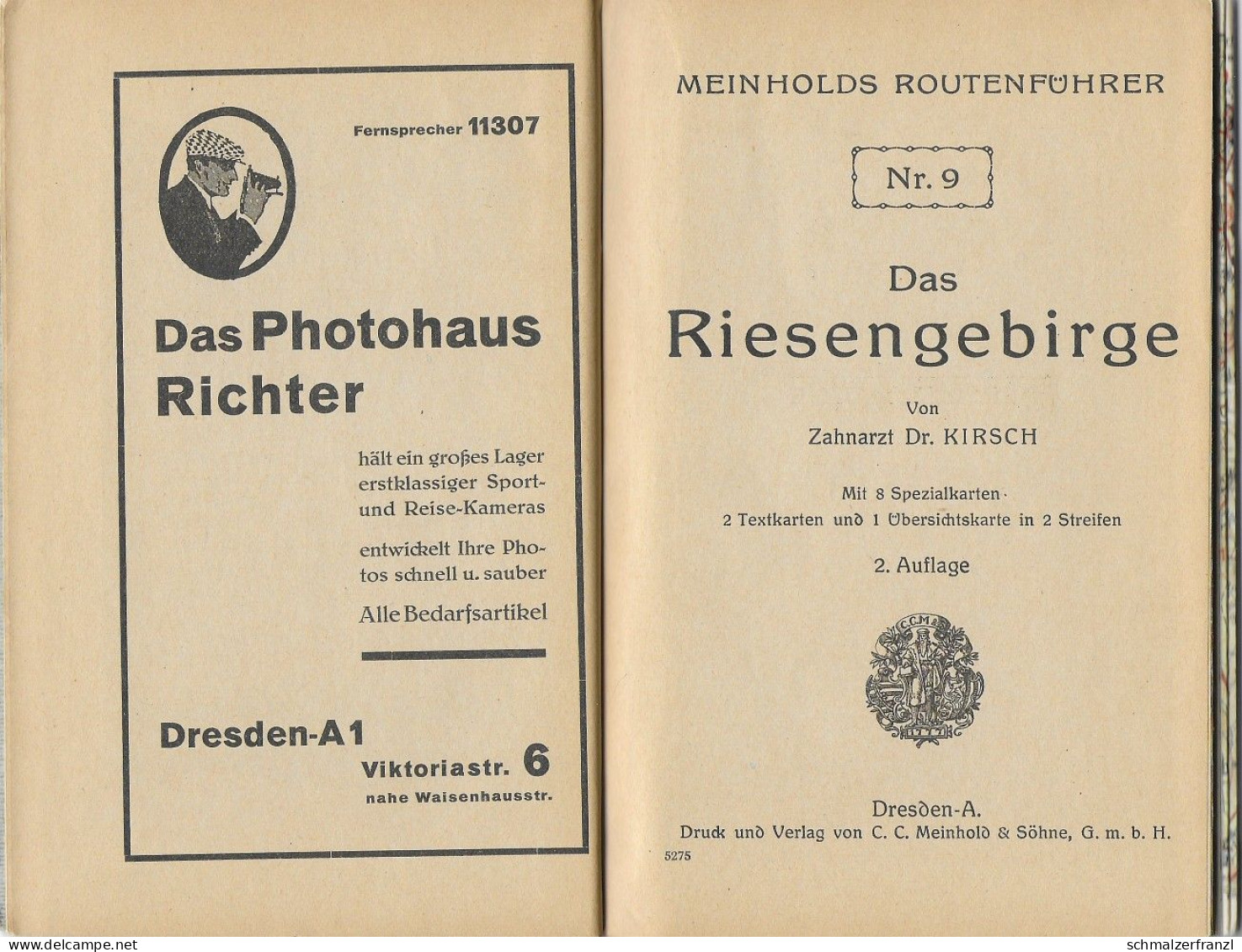 Buch Meinholds Meinhold Routenführer Nr 9 Riesengebirge Sudeten Wanderbuch + Landkarte Wanderkarte Krkonose Karkonosze - Landkarten