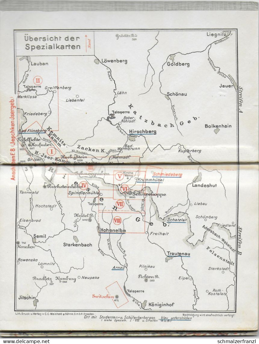 Buch Meinholds Meinhold Routenführer Nr 9 Riesengebirge Sudeten Wanderbuch + Landkarte Wanderkarte Krkonose Karkonosze - Mappemondes