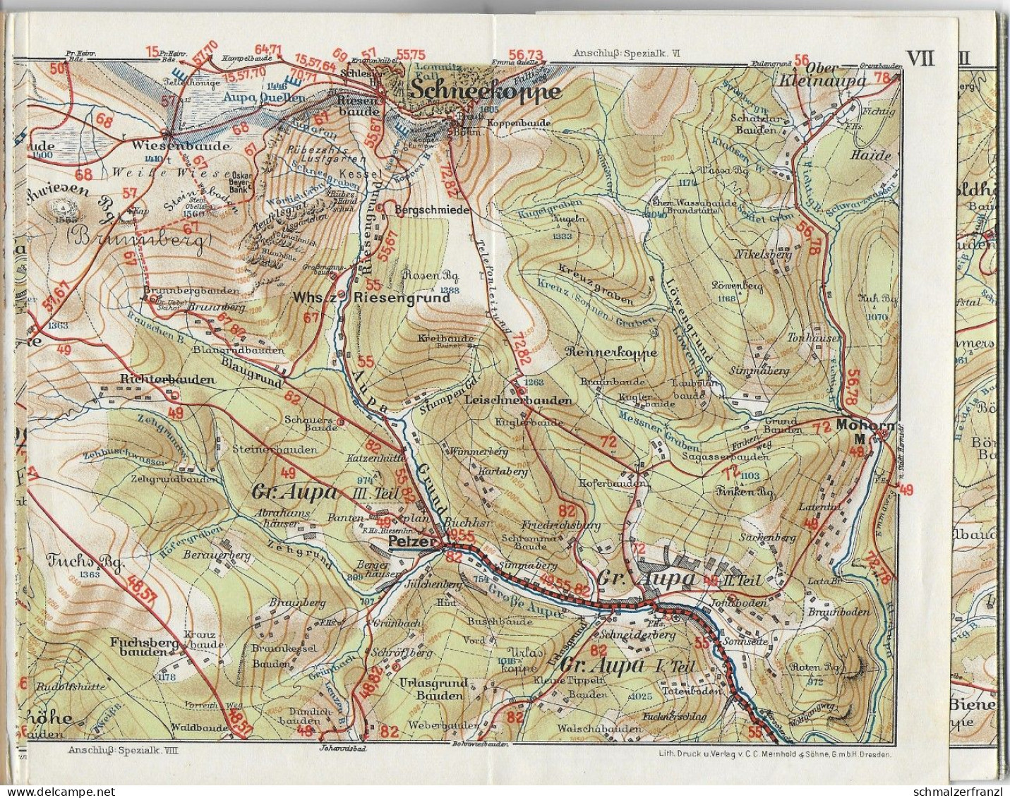 Buch Meinholds Meinhold Routenführer Nr 9 Riesengebirge Sudeten Wanderbuch + Landkarte Wanderkarte Krkonose Karkonosze - Landkarten