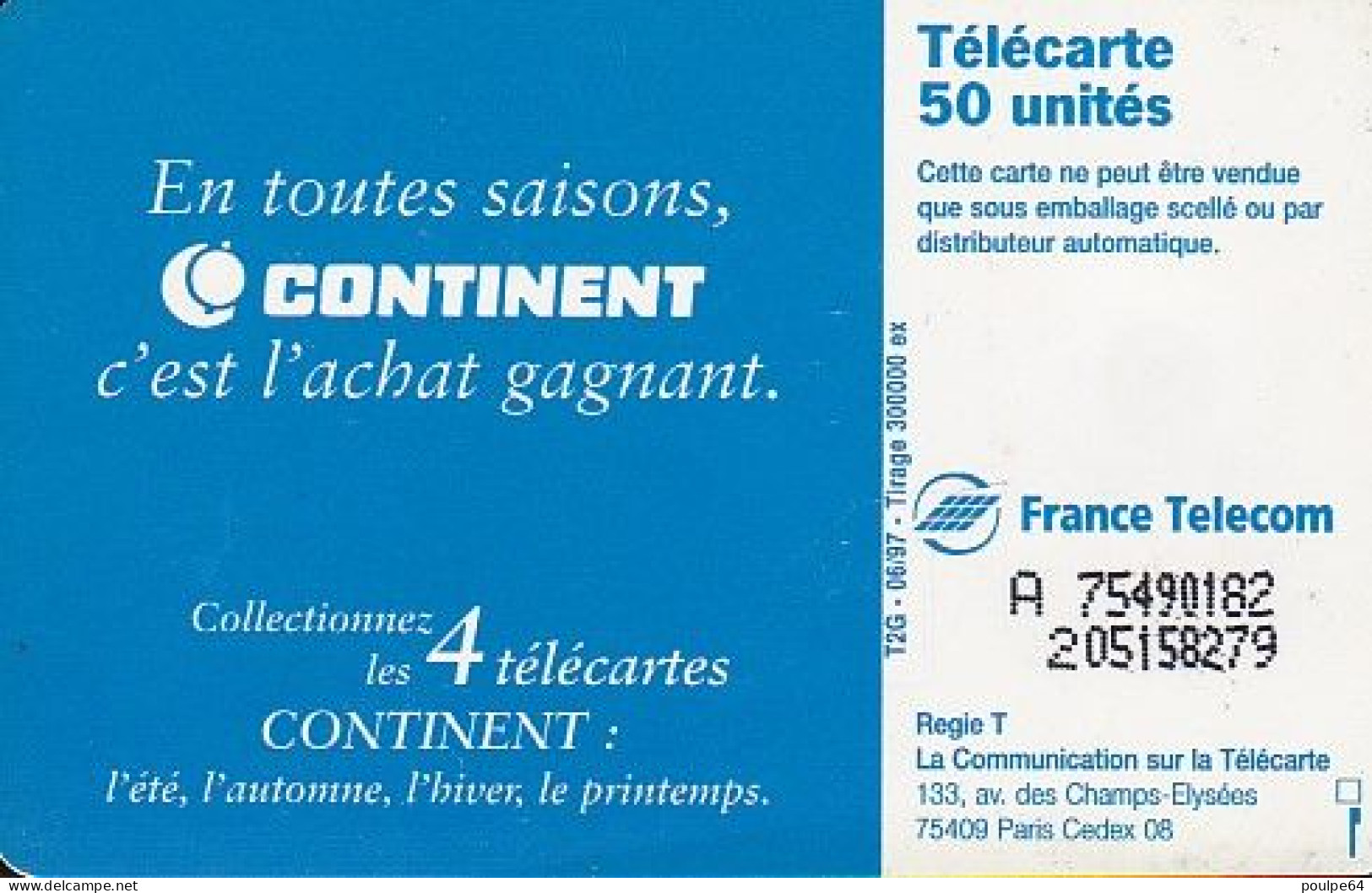 F743  06/1997 - CONTINENT ÉTÉ - 50 SO3 - 1997