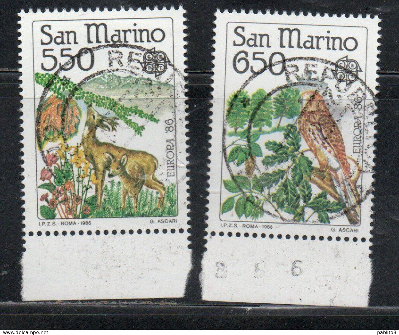 REPUBBLICA DI SAN MARINO 1986 EUROPA UNITA CEPT SERIE COMPLETA COMPLETE SET USATA USED OBLITERE' - Used Stamps