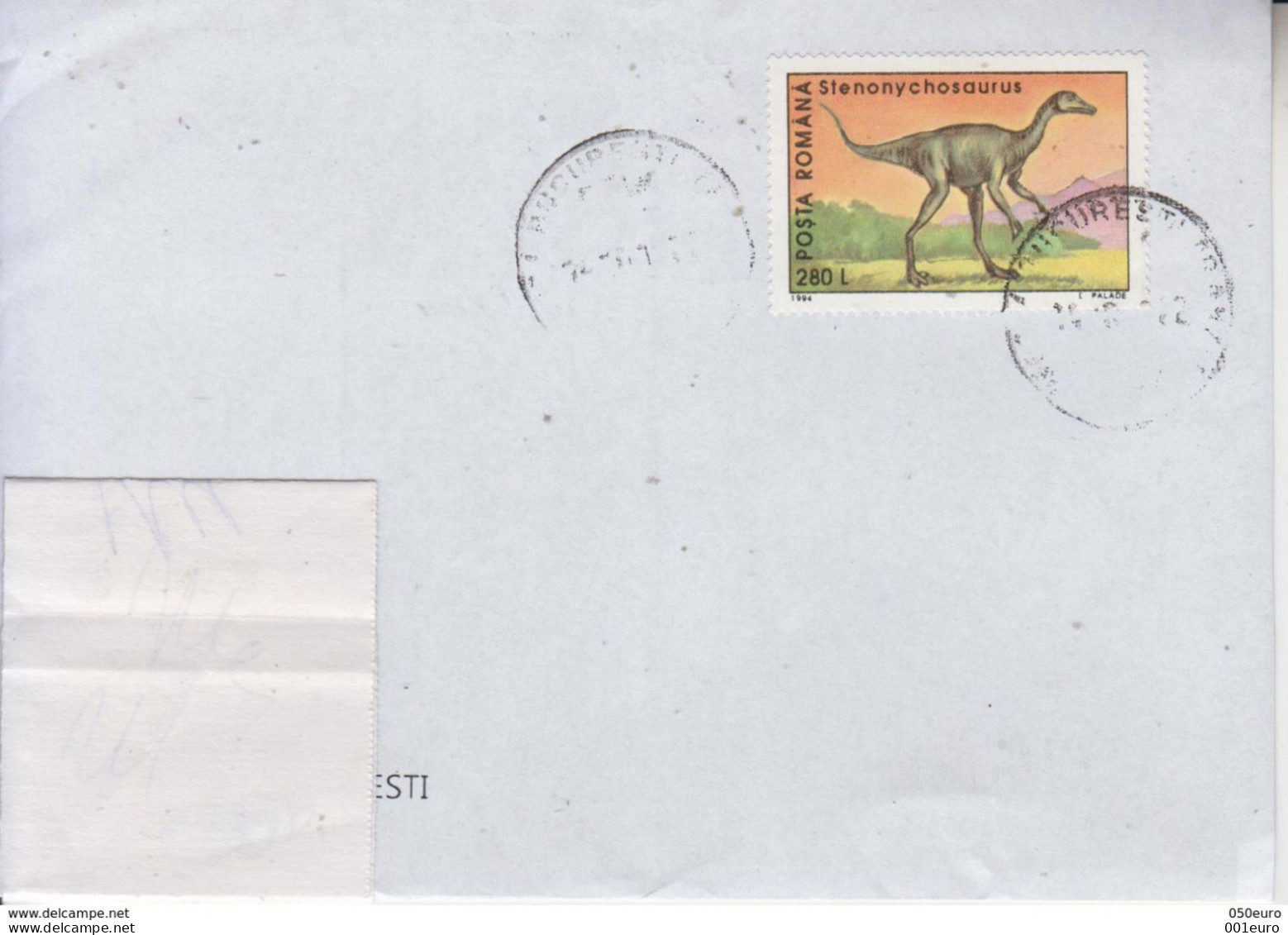 ROMANIA : PREHISTORIC FAUNA Cover Circulated In ROMANIA #406340612 - Registered Shipping! - Brieven En Documenten