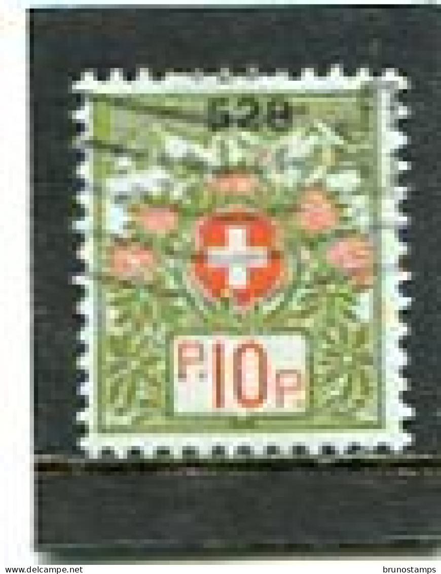 SWITZERLAND/SWEIZ - 1926  10c  FRANCHISE  FINE USED - Vrijstelling Van Portkosten