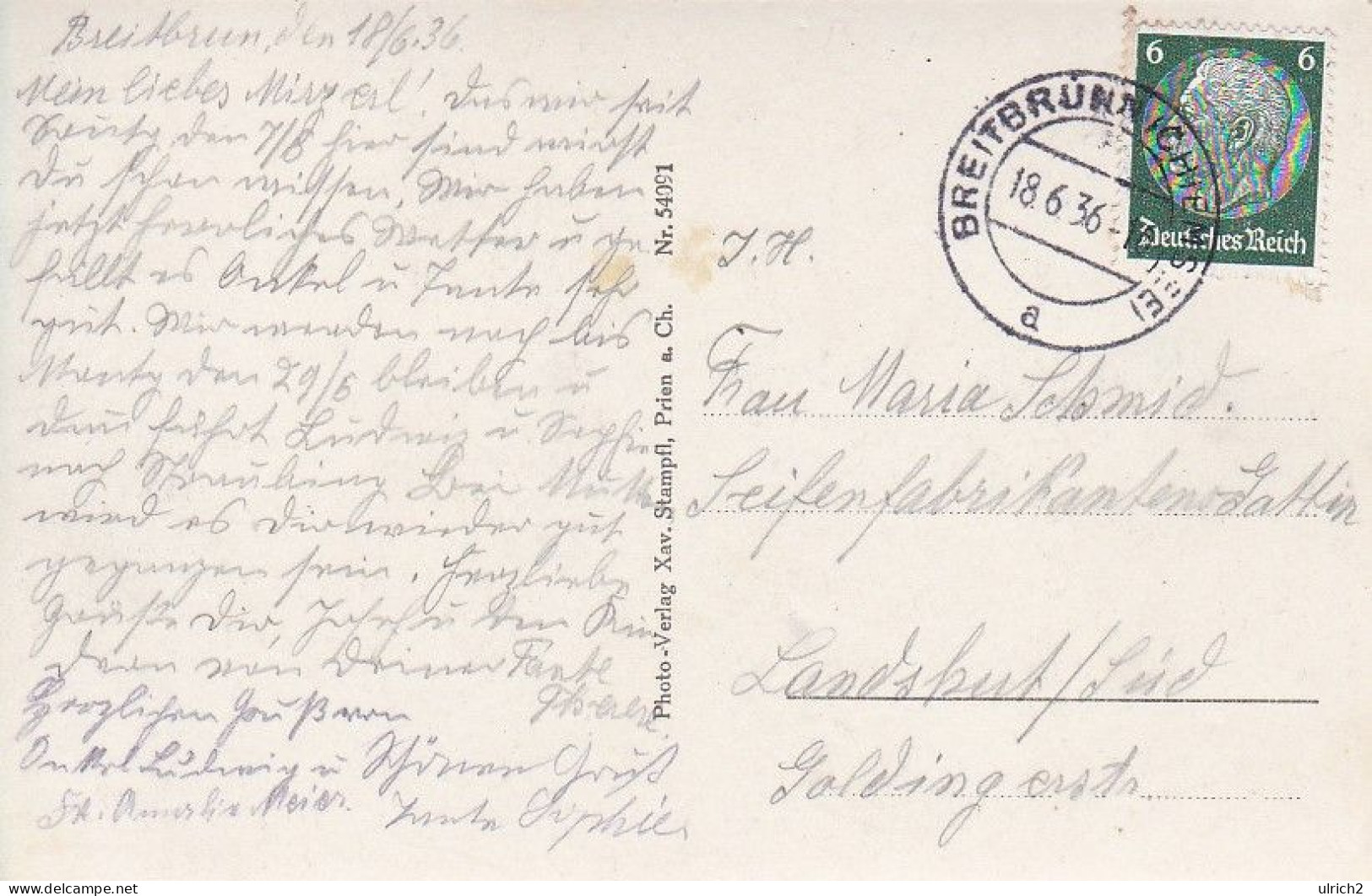 AK Breitbrunn Am Chiemsee - 1936 (65928) - Chiemgauer Alpen