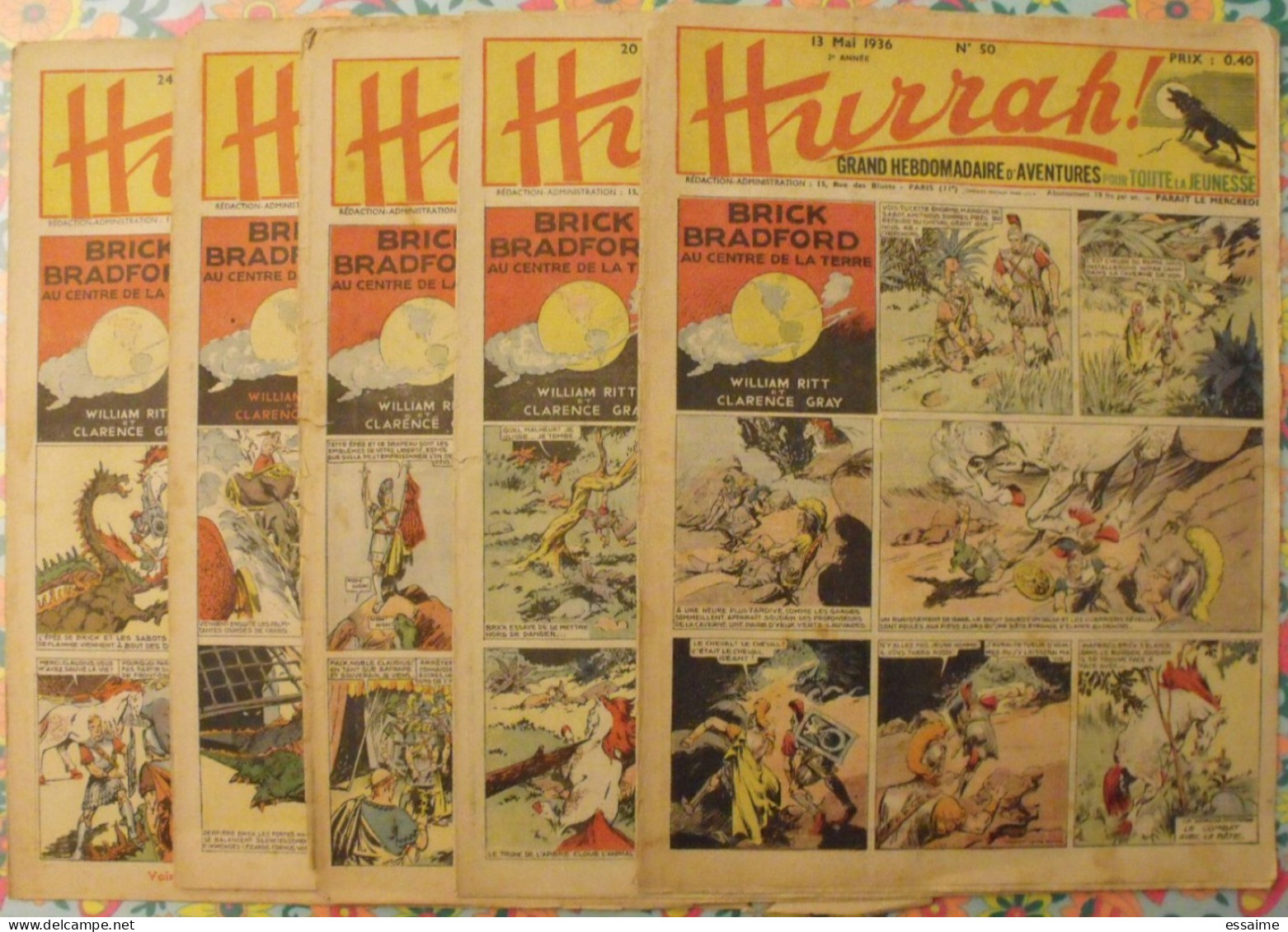 5 N° De Hurrah ! De 1936. Brick Bradford, Dick L'intrépide, Le Roi De La Police Montée. A Redécouvrir - Hurrah