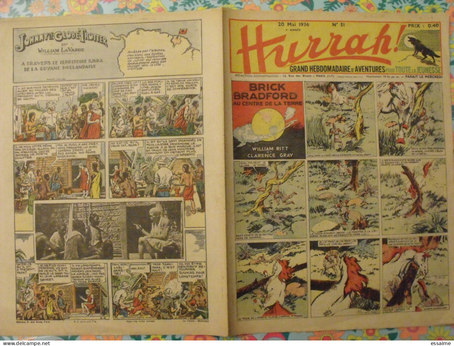 5 n° de Hurrah ! de 1936. Brick Bradford, dick l'intrépide, le roi de la police montée. A redécouvrir