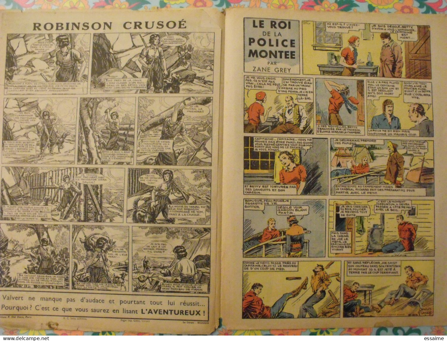 5 n° de Hurrah ! de 1936. Brick Bradford, dick l'intrépide, le roi de la police montée. A redécouvrir