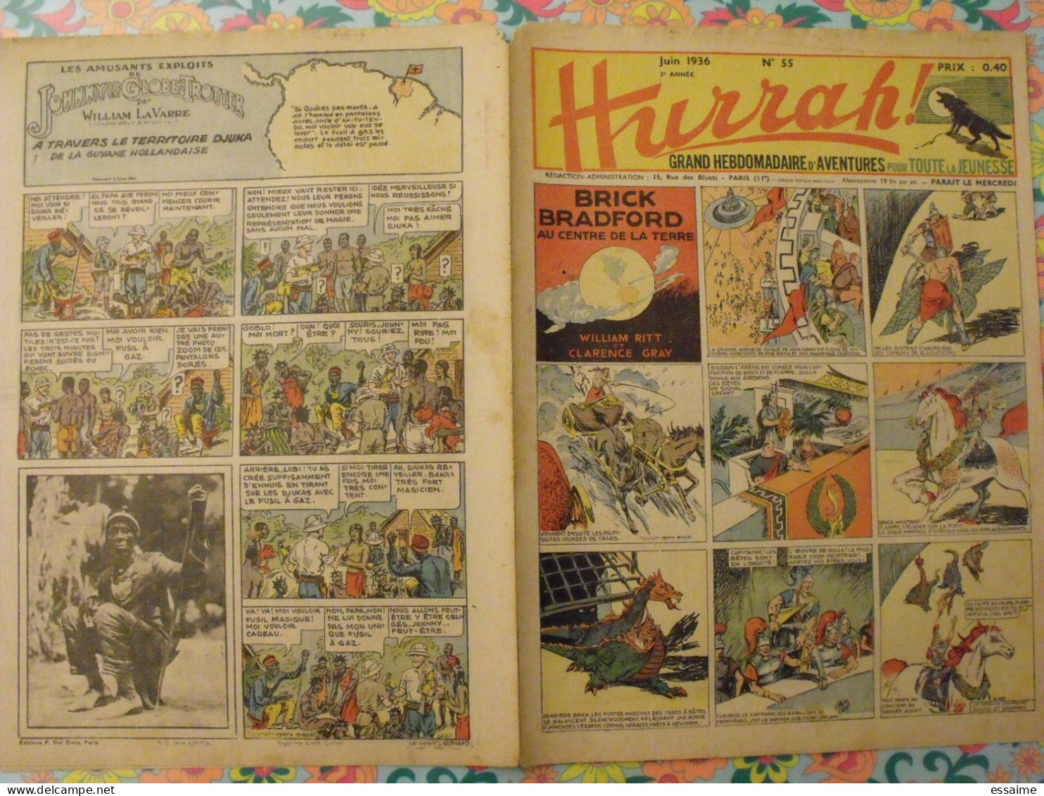 5 n° de Hurrah ! de 1936. Brick Bradford, dick l'intrépide, le roi de la police montée. A redécouvrir