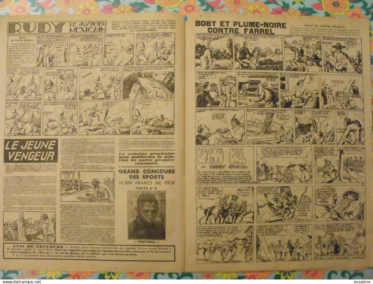 5 n° de Hurrah ! de 1936. Brick Bradford, dick l'intrépide, le roi de la police montée. A redécouvrir