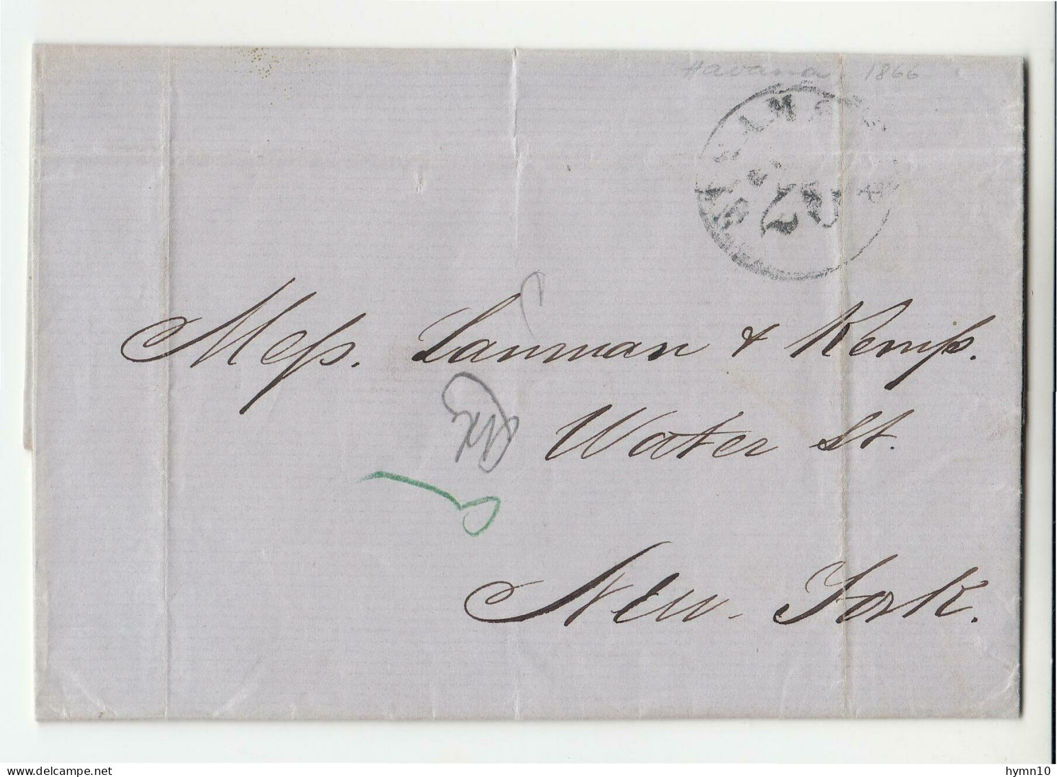 1866 INCOMING MAIL AVANA A GERMANIA+Timbro CIRCOLARE GRANDE-e804 - Vorphilatelie