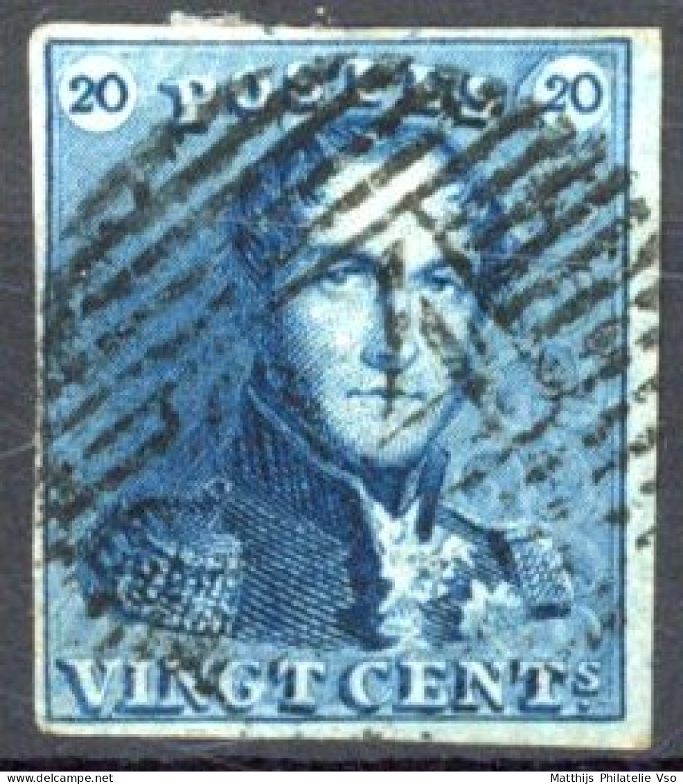 [O SUP] N° 2b, 20c Bleu Foncé, Belles Marges - Superbe - Cote: 70€ - 1849 Mostrine