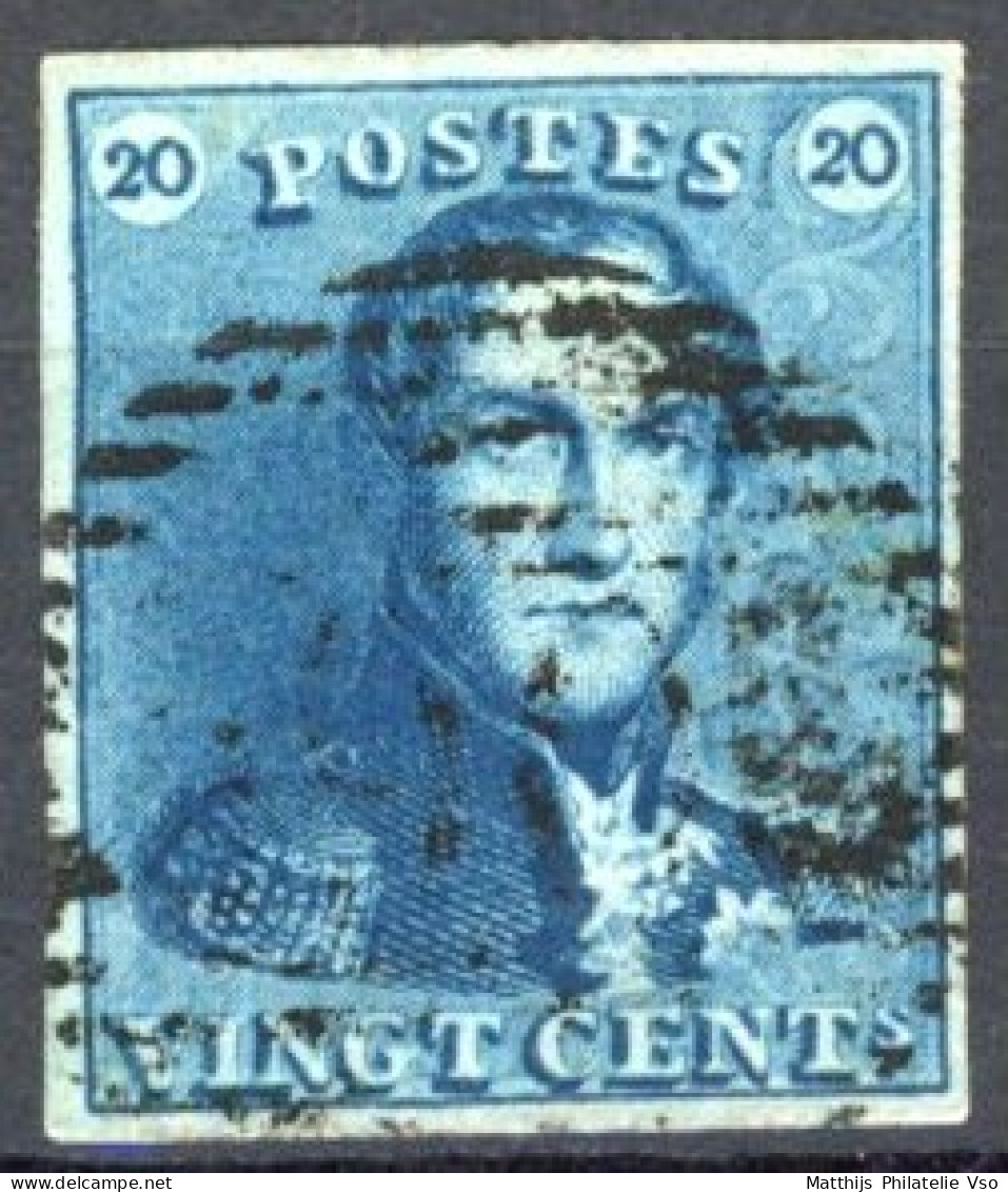 [O SUP] N° 2e, 20c Bleu Verdâtre (superbe Nuance), Belles Marges. Regard Dégagé - LUXE - Cote: 300€ - 1849 Epaulettes