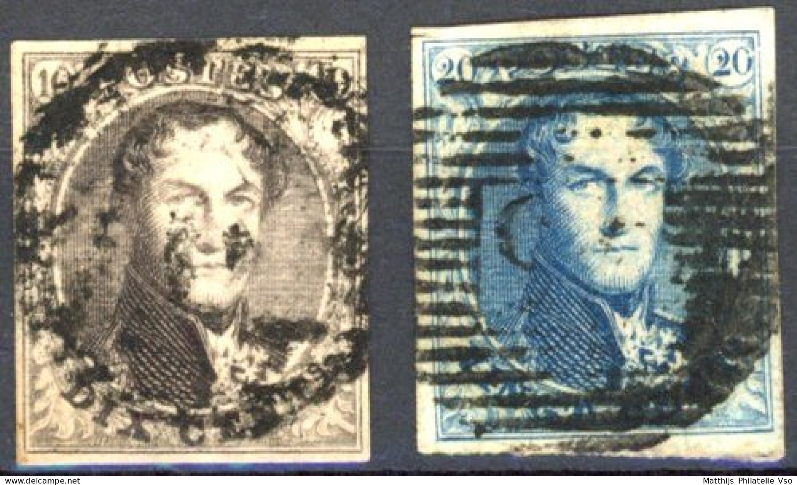 [O SUP] N° 6B/7B, Les Deux Valeurs Papier Côtelé - Belles Grandes Marges - Cote: 160€ - 1851-1857 Medaillons (6/8)