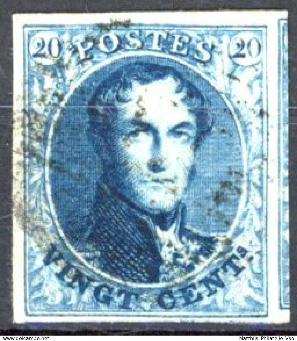 [O SUP] N° 7Aa, 20c Bleu Foncé, TB Margé - Obl Légère Laissant L'effigie Complètement Dégagée. LUXE - 1851-1857 Medaglioni (6/8)