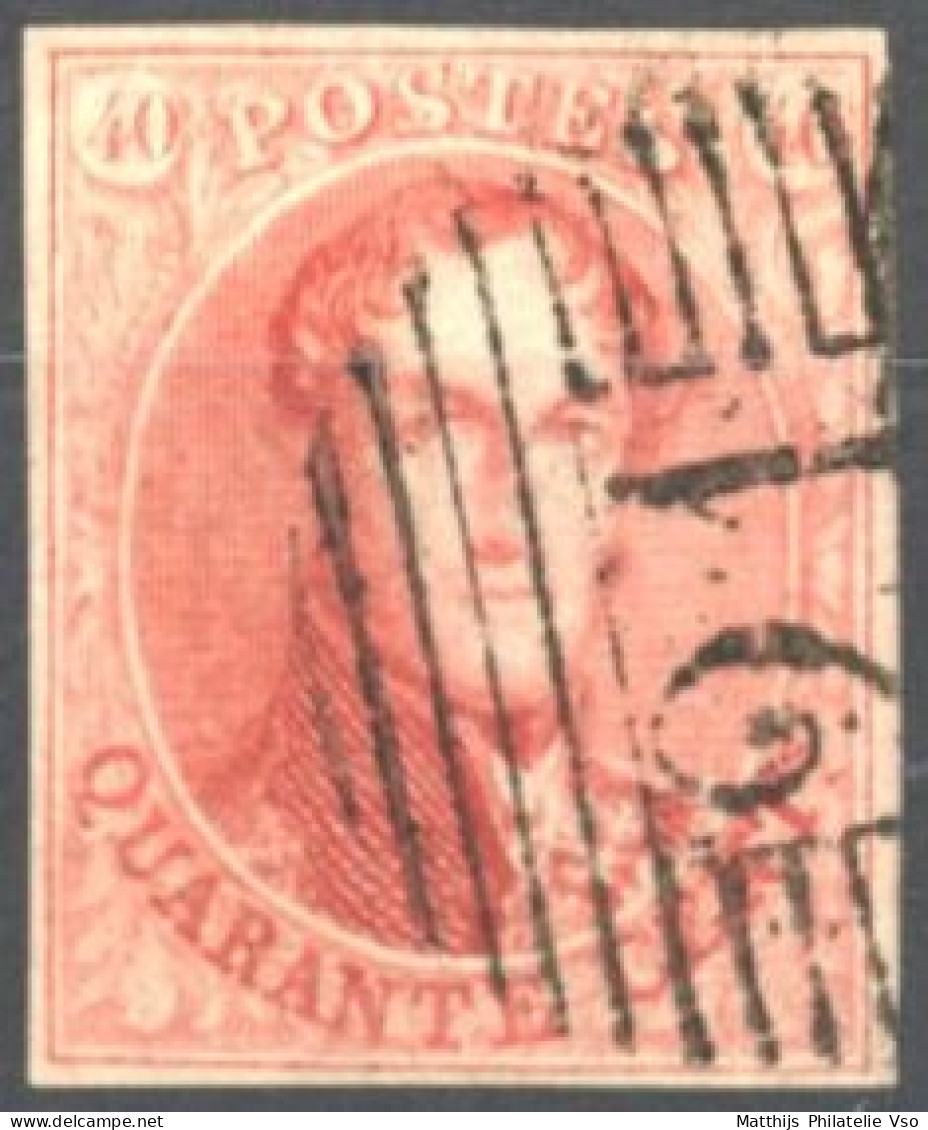 [O SUP] N° 12A, Bien Margé - Superbe Obl 'P21' Fines Barres De Boussu, Coba +20 € - 1858-1862 Médaillons (9/12)