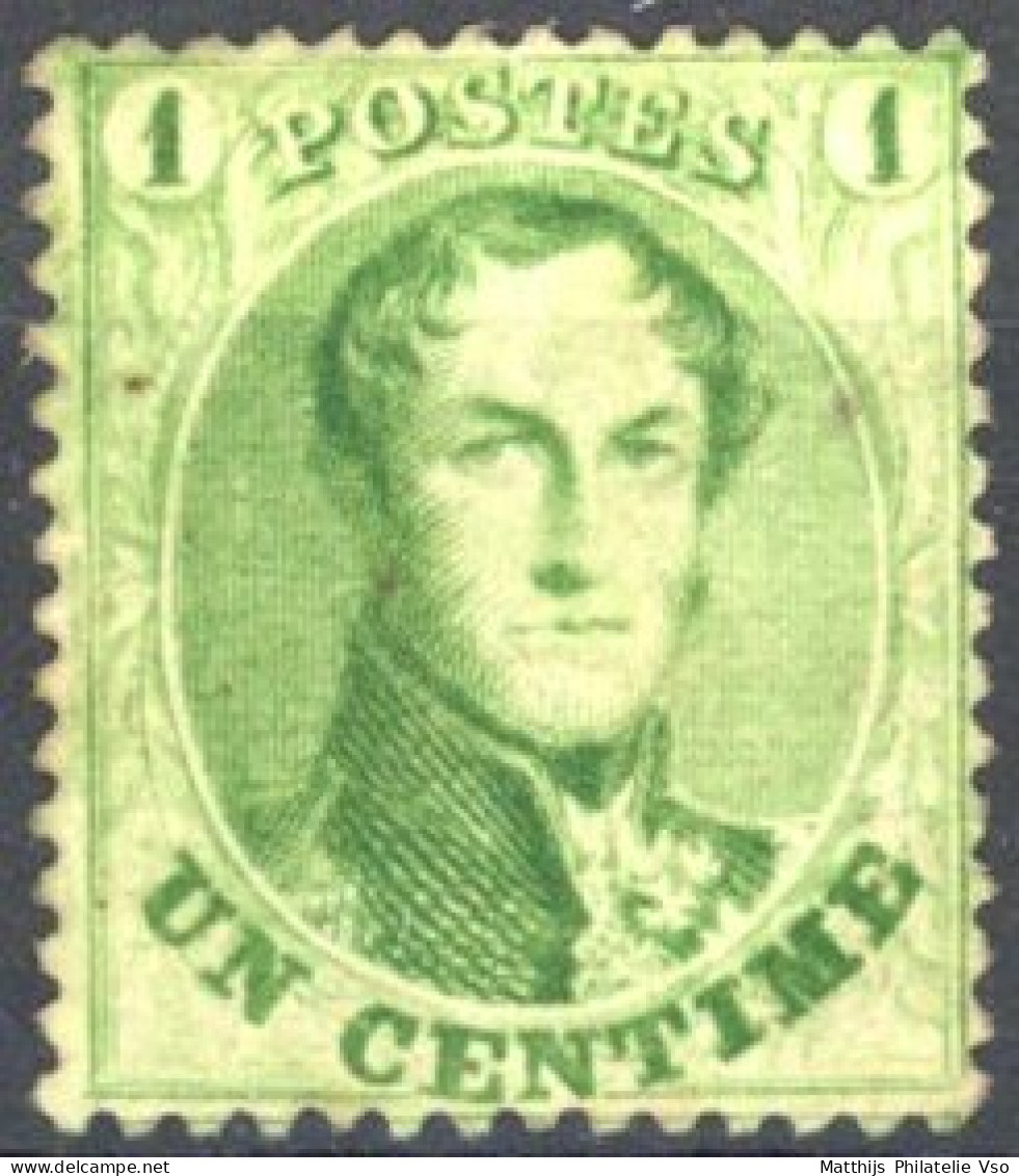 [(*) TB] N° 13Ba, 1c Vert Pâle - Excellent Centrage - Cote: 100€ - 1863-1864 Médaillons (13/16)