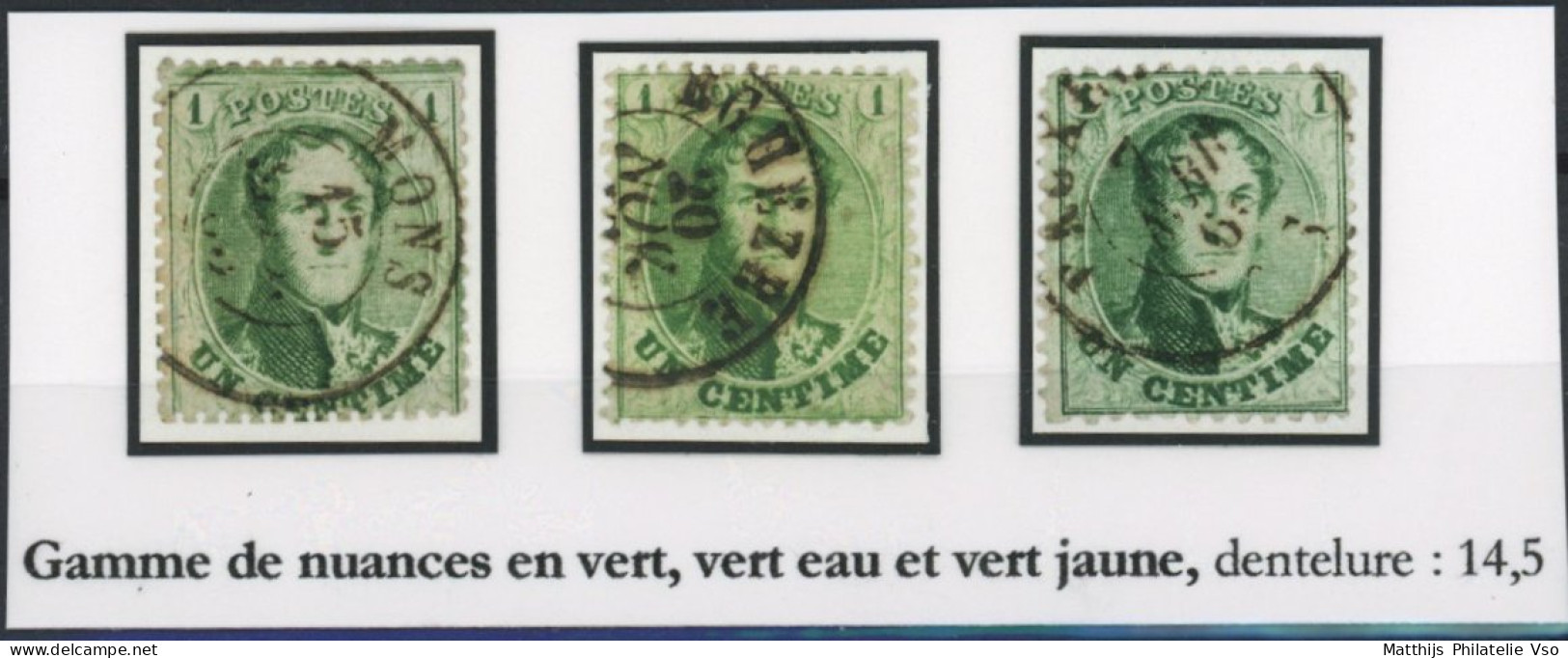 [O SUP] N° 13B, Lot De 3 Exemplaires - Jolie Nuances Et Obl DC 'Eghezée' Sur Une Valeur - 1863-1864 Médaillons (13/16)