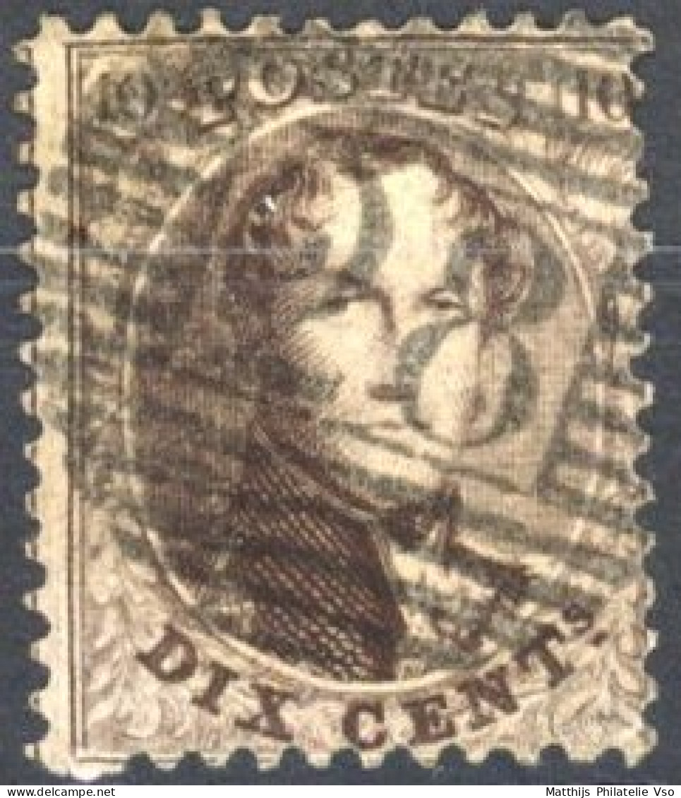 [O SUP] N° 14A, Obl Concours 'P28' Ciney - Coba +8 € - 1863-1864 Médaillons (13/16)