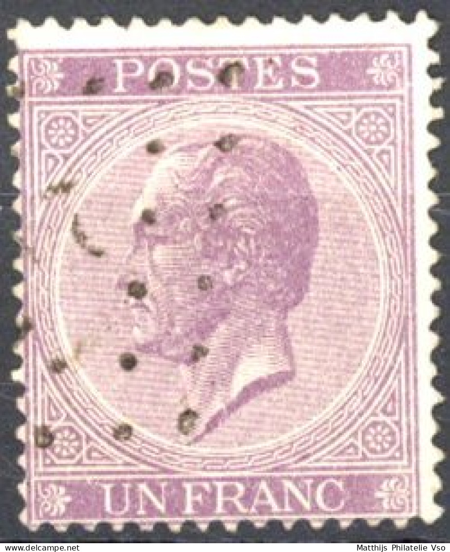 [O SUP] N° 21A, 1F Violet (dentelure 15) - Obl Légère. Superbe - Cote: 110€ - 1865-1866 Profil Gauche