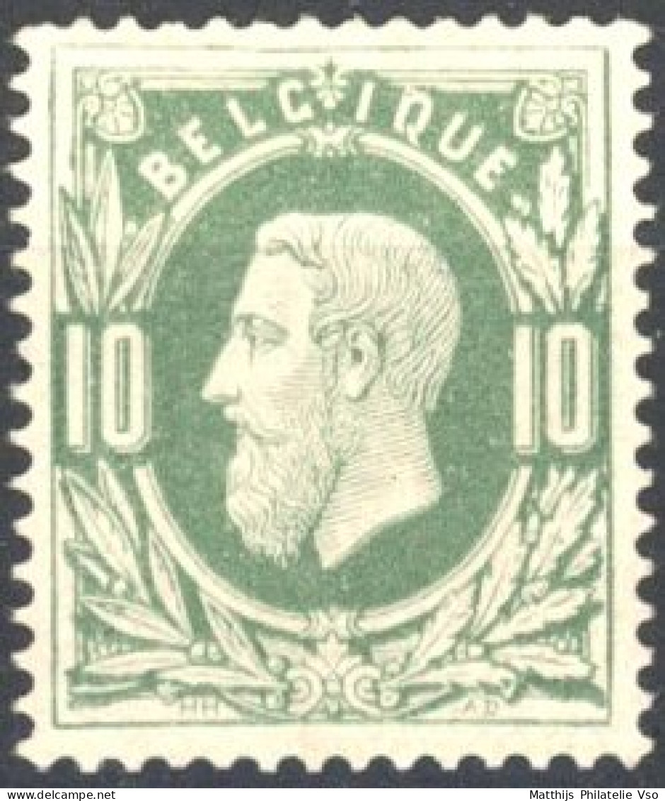 [* SUP] N° 30A, 10c Vert-gris, Infime Trace (quasi **) - Centrage Parfait - Cote: 120€ - 1869-1883 Leopold II