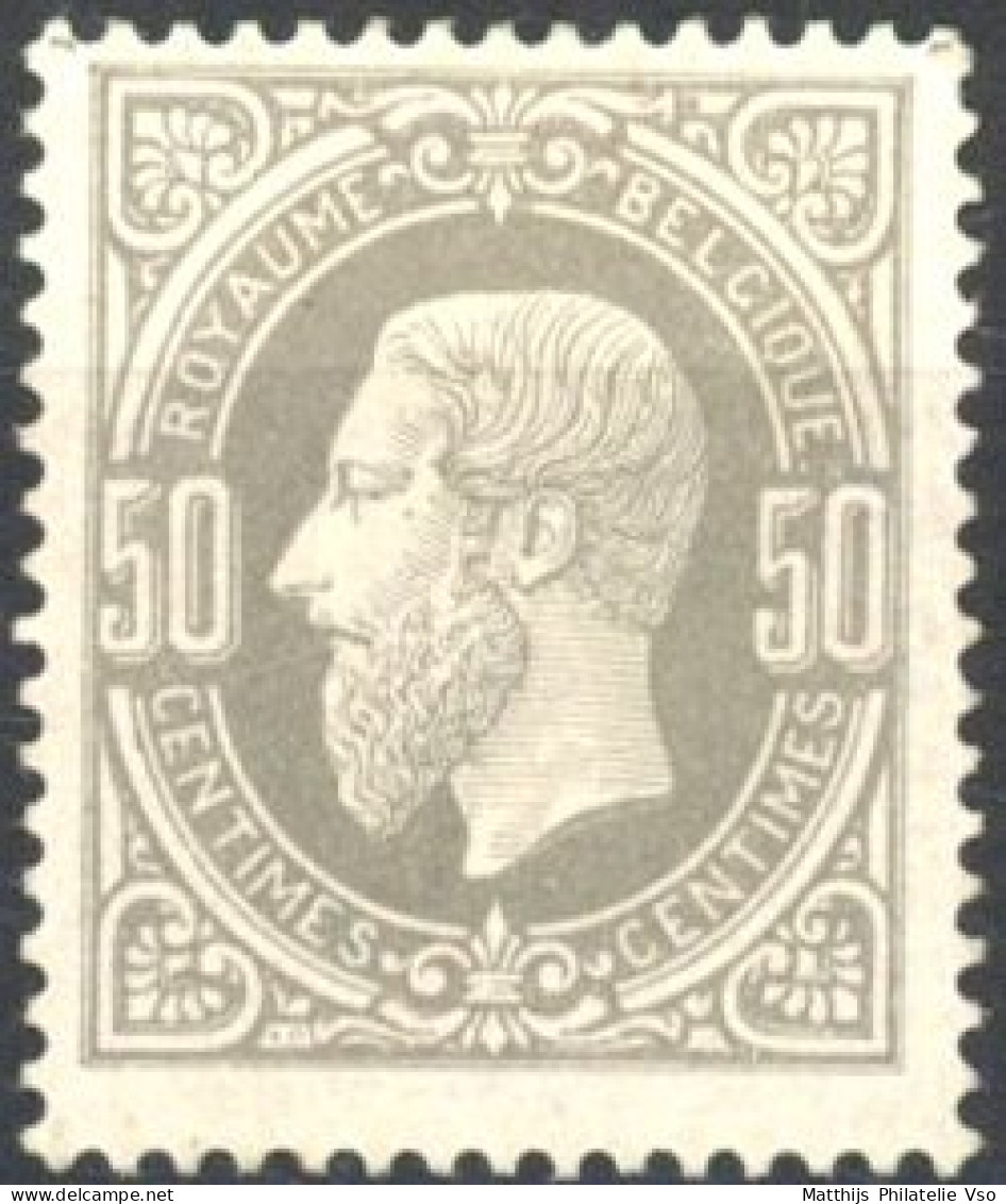 [** SUP] N° 35A, 50c Gris Pâle, Joli Centrage (non Compté) - Fraîcheur Postale - Cote: 900€ - 1869-1883 Leopold II.