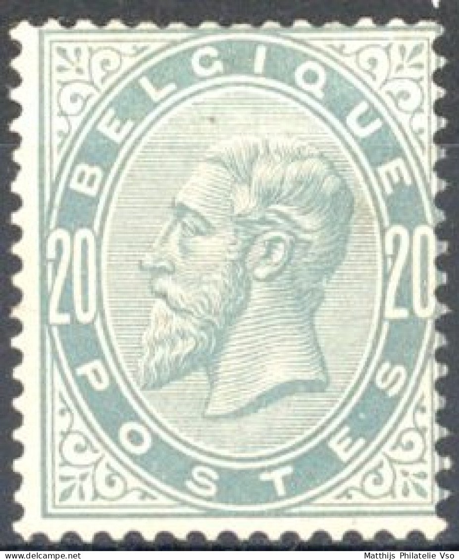 [* SUP] N° 39, 20c Gris Perle, Légère Trace - Grande Fraîcheur - Cote: 260€ - 1869-1883 Leopold II