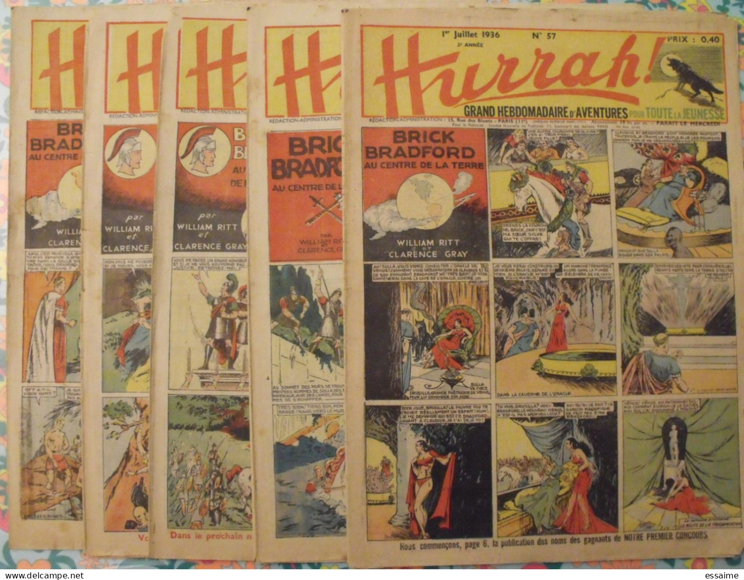 5 N° De Hurrah ! De 1936. Brick Bradford, Dick L'intrépide, Le Roi De La Police Montée. A Redécouvrir - Hurrah