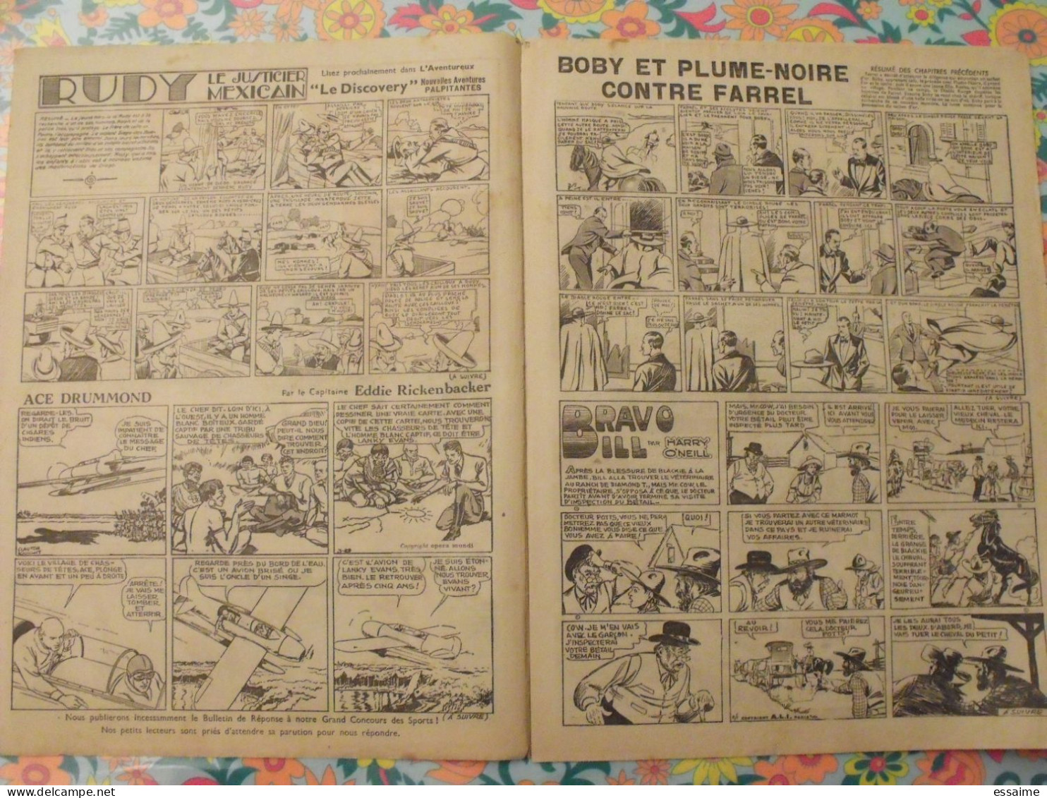 5 n° de Hurrah ! de 1936. Brick Bradford, dick l'intrépide, le roi de la police montée. A redécouvrir