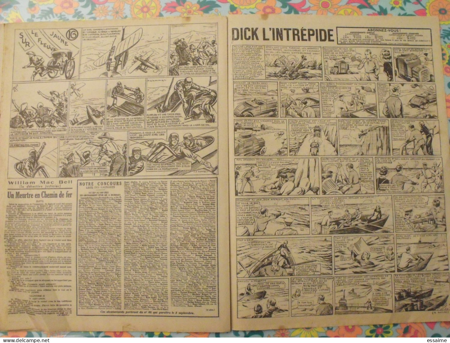 5 n° de Hurrah ! de 1936. Brick Bradford, dick l'intrépide, le roi de la police montée. A redécouvrir