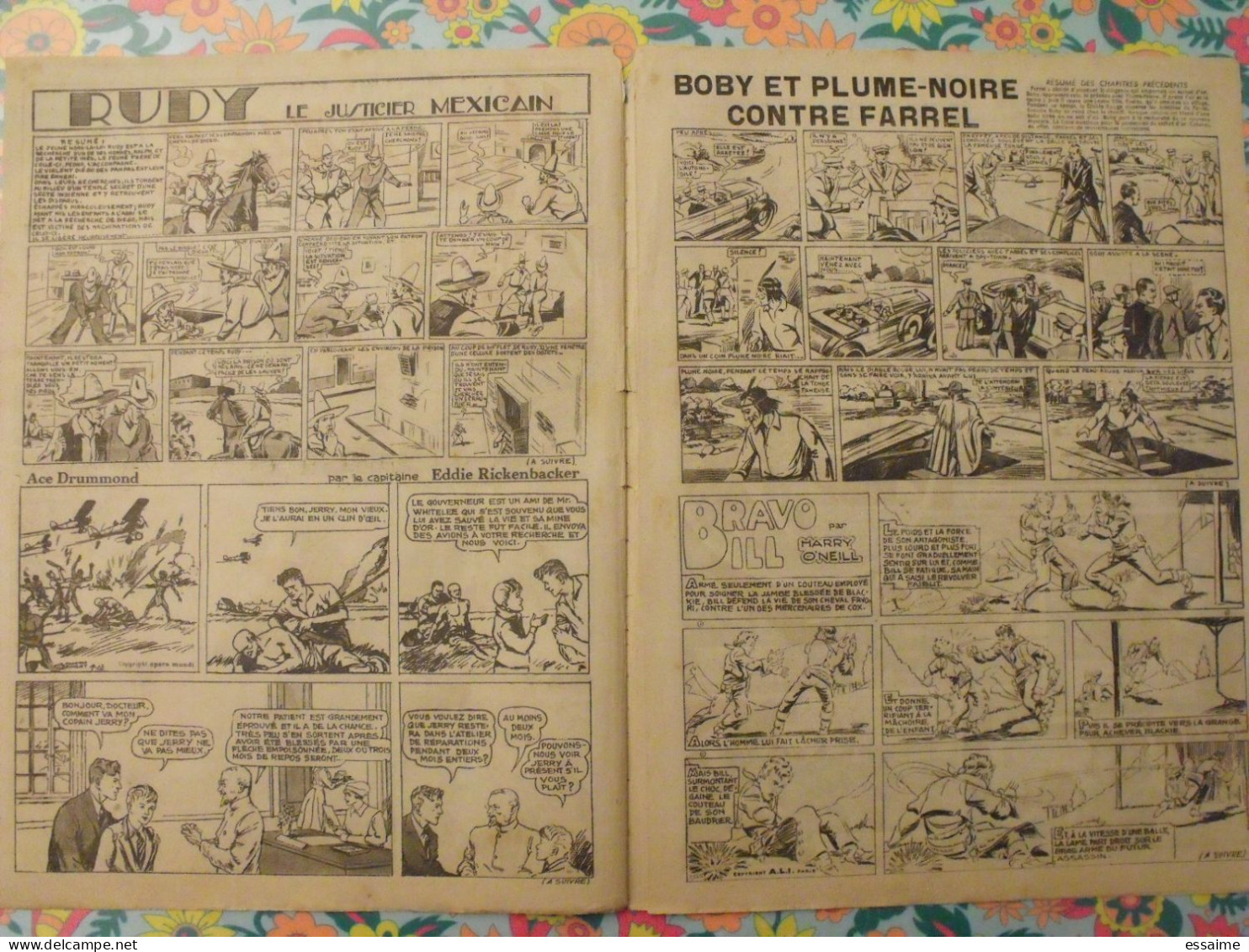 5 n° de Hurrah ! de 1936. Brick Bradford, dick l'intrépide, le roi de la police montée. A redécouvrir