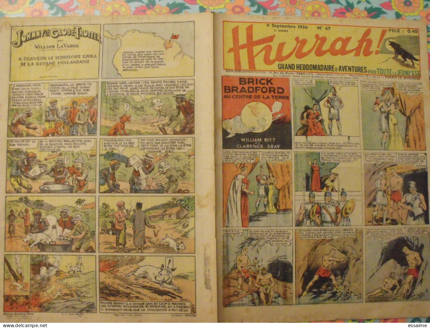 5 n° de Hurrah ! de 1936. Brick Bradford, dick l'intrépide, le roi de la police montée. A redécouvrir