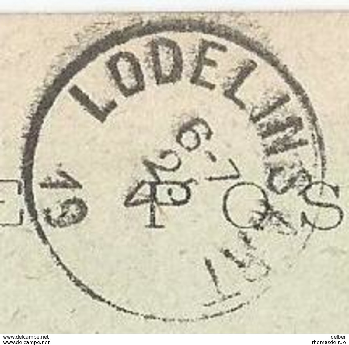 8Eb-446: LODELINSART6-7 25 V 19__ : Noodstempel[aankomst] Onvolledig Jaar : CP: Paris - Fortune Cancels (1919)