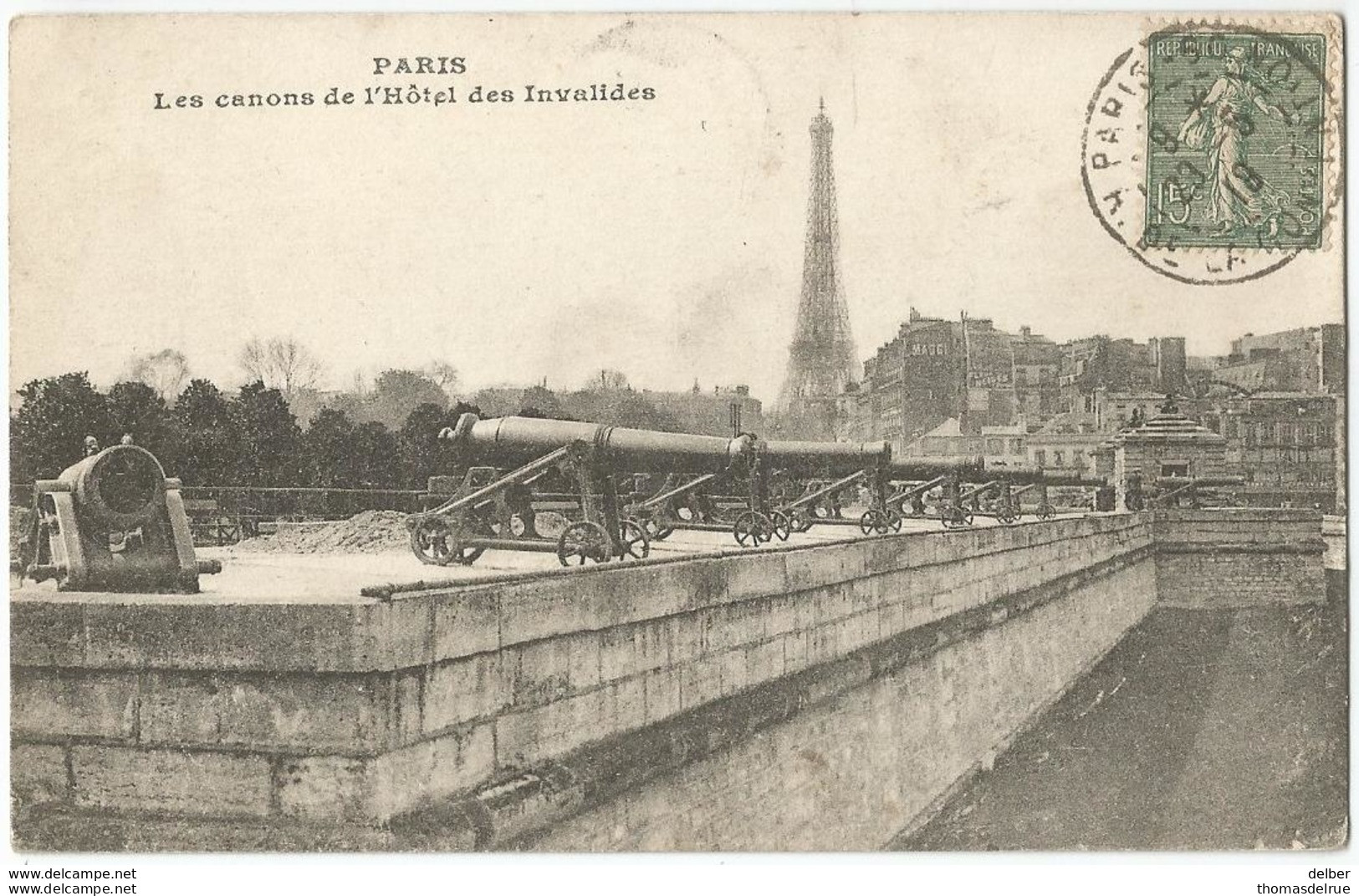 8Eb-446: LODELINSART6-7 25 V 19__ : Noodstempel[aankomst] Onvolledig Jaar : CP: Paris - Foruna (1919)