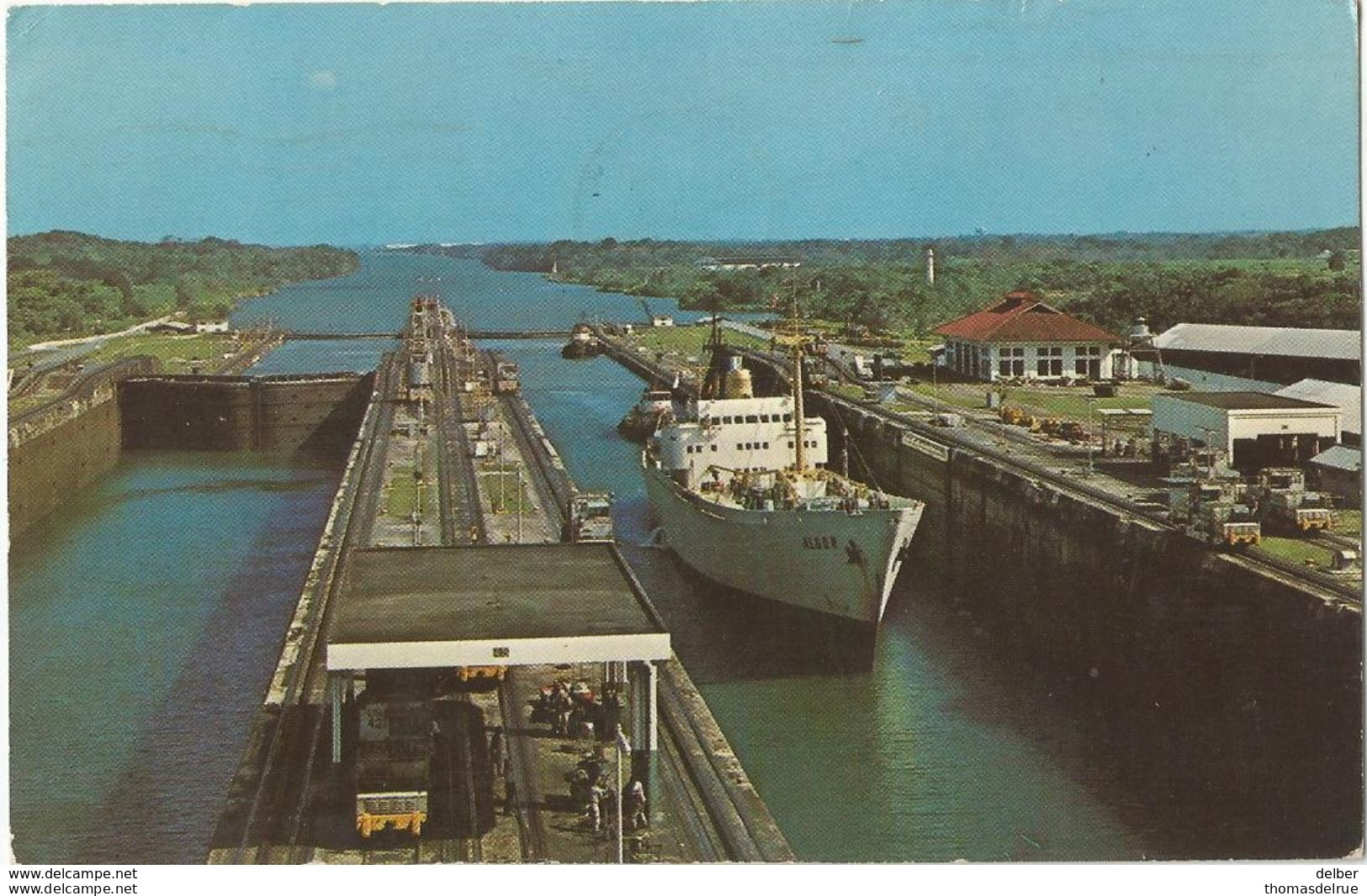 6Rm-012: Gatun Locks - Panama Cannal View  From Control Tower 1974.. > Oostende De Postzegel Is Weg.. - Panama