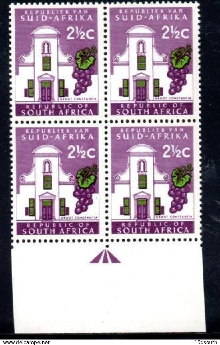 South Africa - 1970 Definitive 2½c Wmk Left Arrow Block (**) # SG 286w - Blocks & Sheetlets