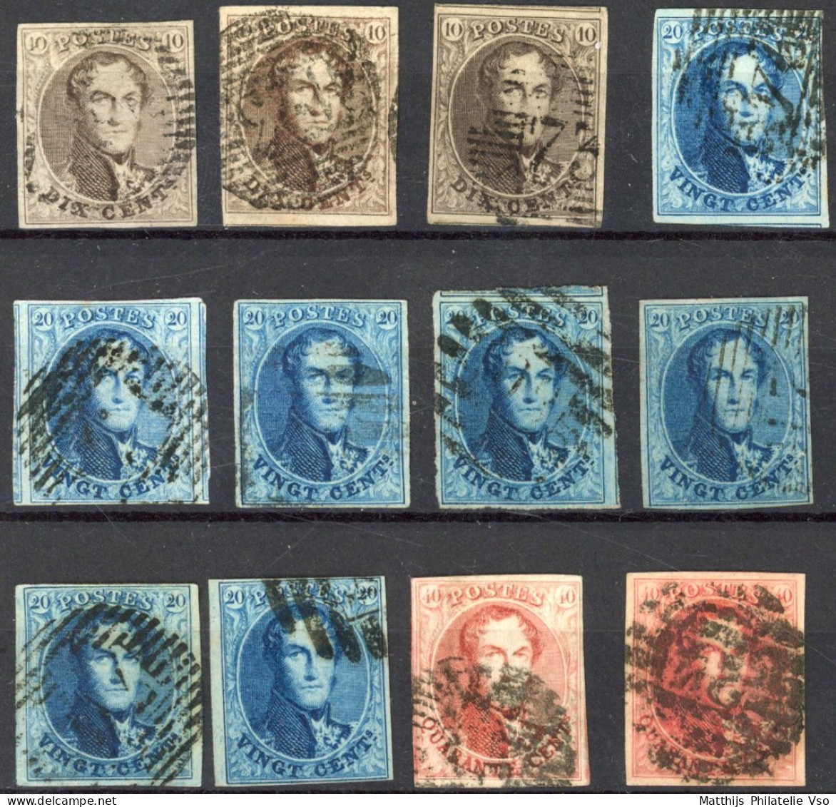 [O SUP] N° 10/12, Sélection De 12 Timbres Donc Nuances, Oblitérations, Types - Tous Margés - Collections