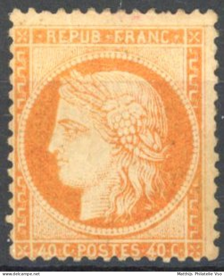 [* TB] N° 38, 40c Orange, Partie De Gomme Originale - Très Frais - Cote: 800€ - 1870 Belagerung Von Paris