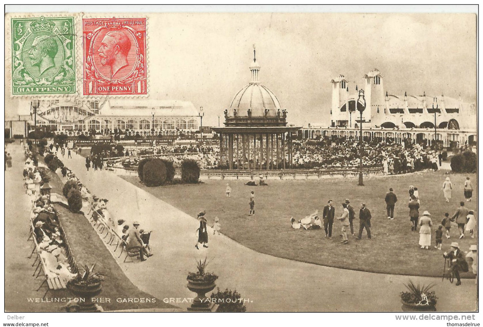 _5pk-832: WELLINGTON PIER GARDENS GREAT YARMOUTH    ...1+½p: 1931> Antwerp .. - Great Yarmouth