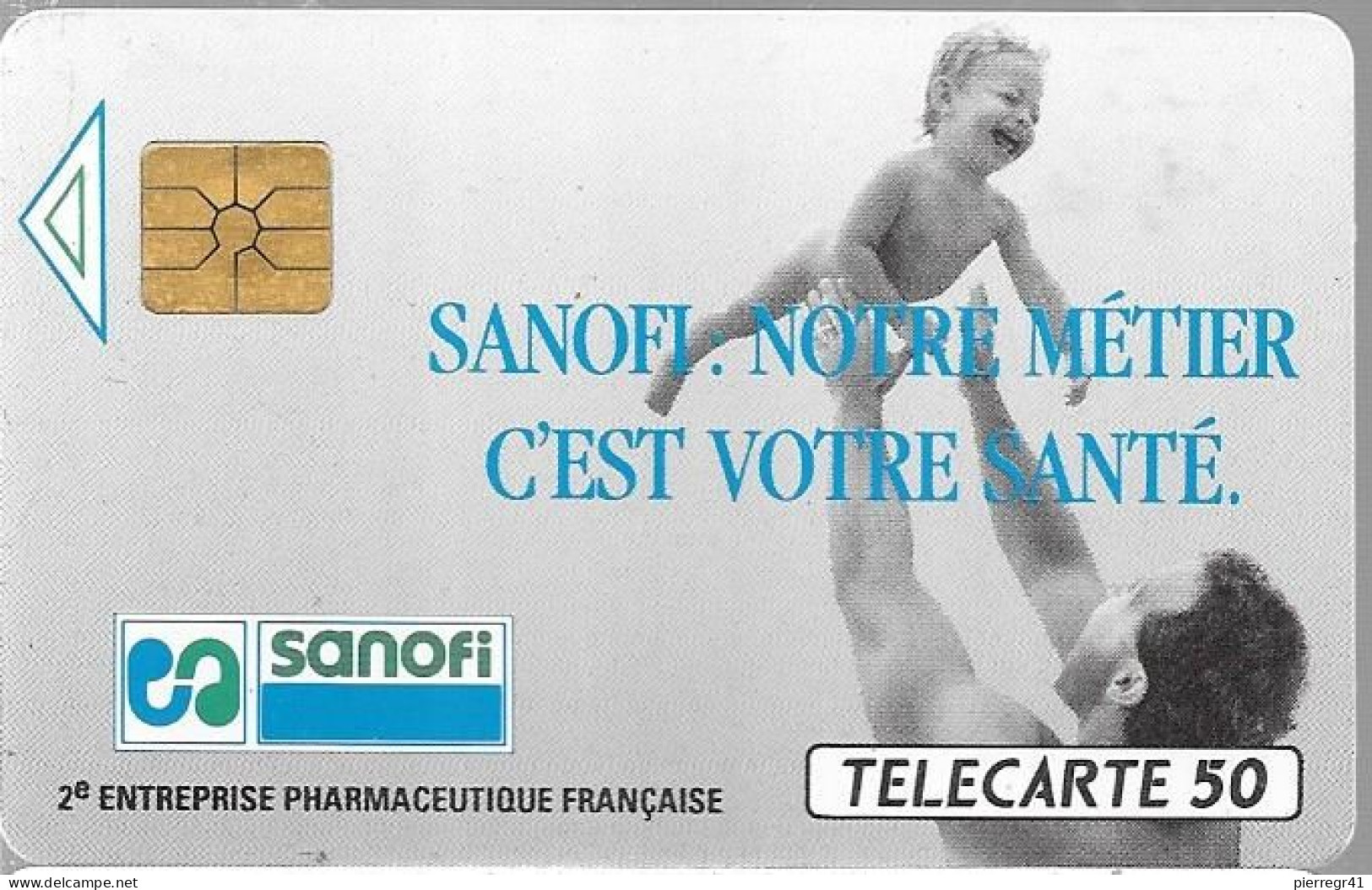 CARTE-PRIVEE-12/1990-D344B-GEMA-SANOFI-Double Fleche-V°Série B0B732-7500Ex Utilisé-TBE - Privées