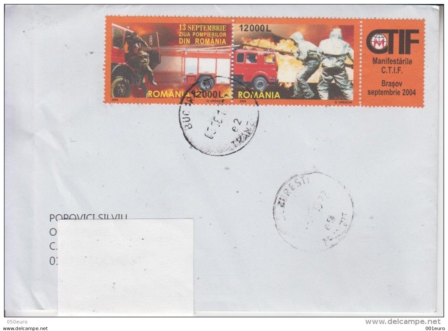 ROMANIA : FIREMEN Cover Circulated In ROMANIA #382319686 - Registered Shipping! - Lettres & Documents