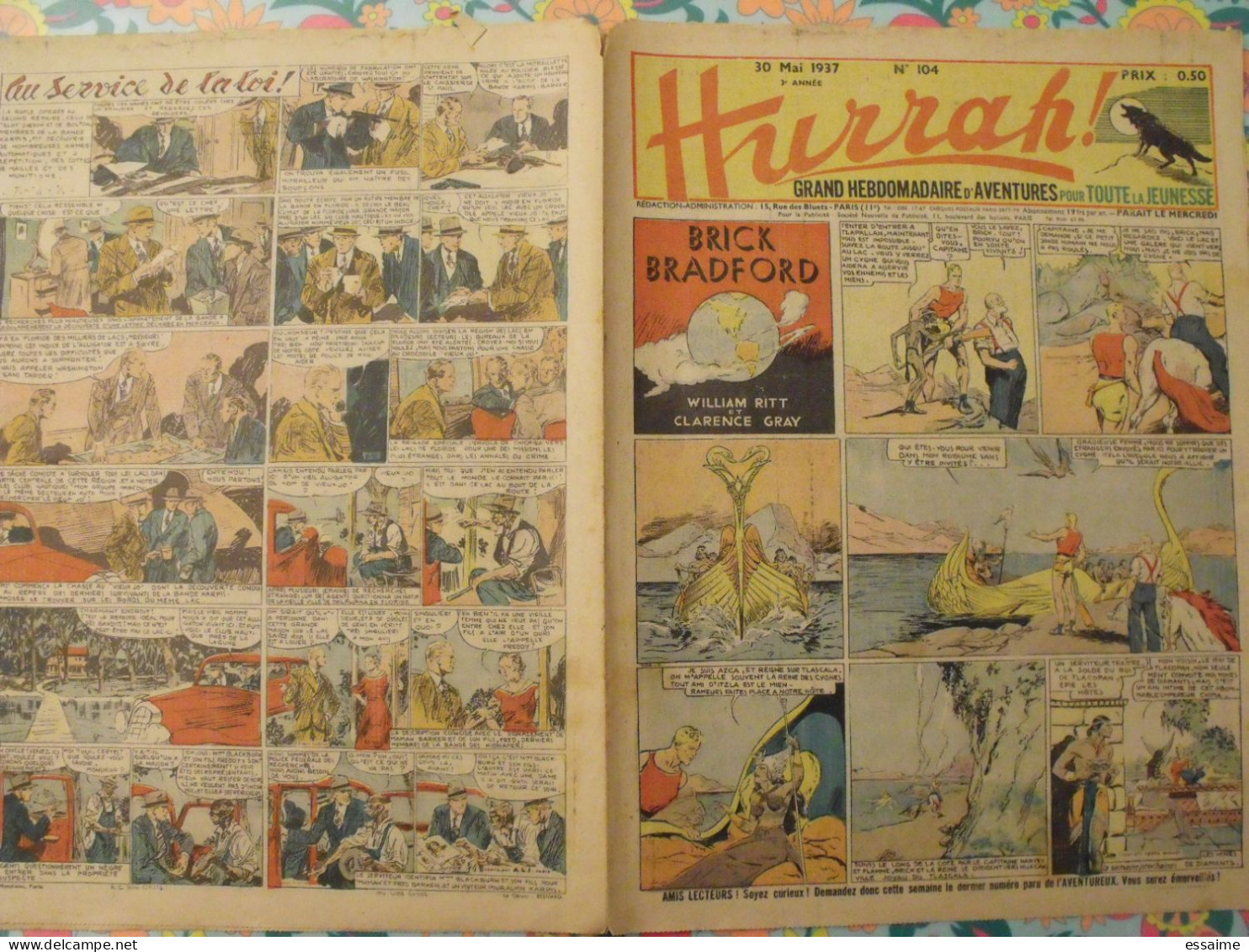 5 N° De Hurrah ! De 1937. Brick Bradford, Dick L'intrépide, Le Roi De La Police Montée, Gordon. A Redécouvrir - Hurrah