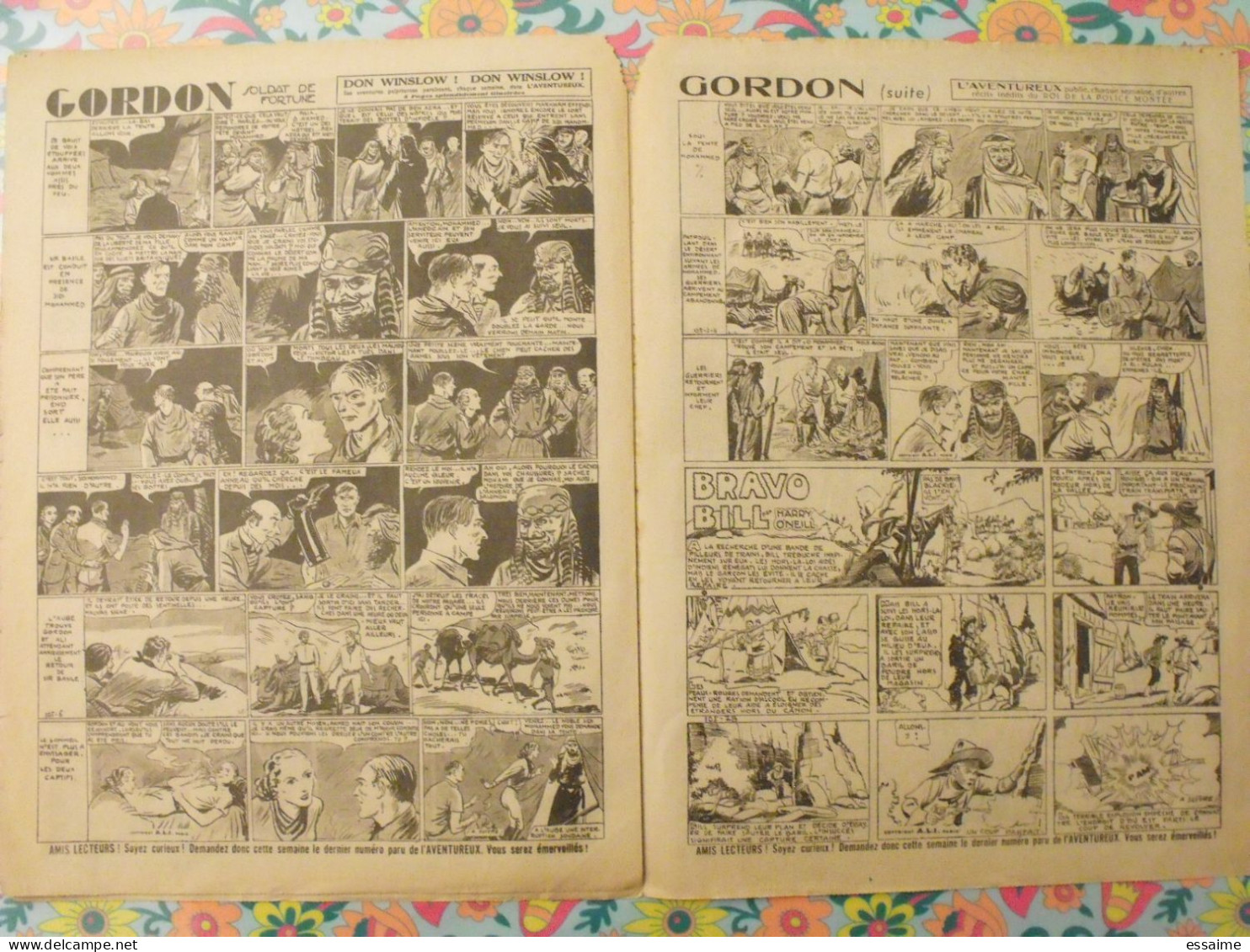 5 n° de Hurrah ! de 1937. Brick Bradford, dick l'intrépide, le roi de la police montée, gordon. A redécouvrir