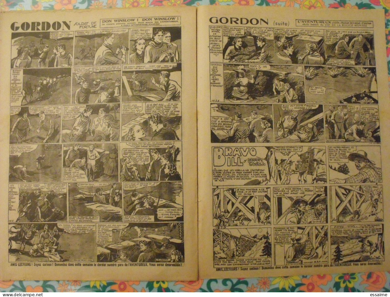 5 n° de Hurrah ! de 1937. Brick Bradford, dick l'intrépide, le roi de la police montée, gordon. A redécouvrir