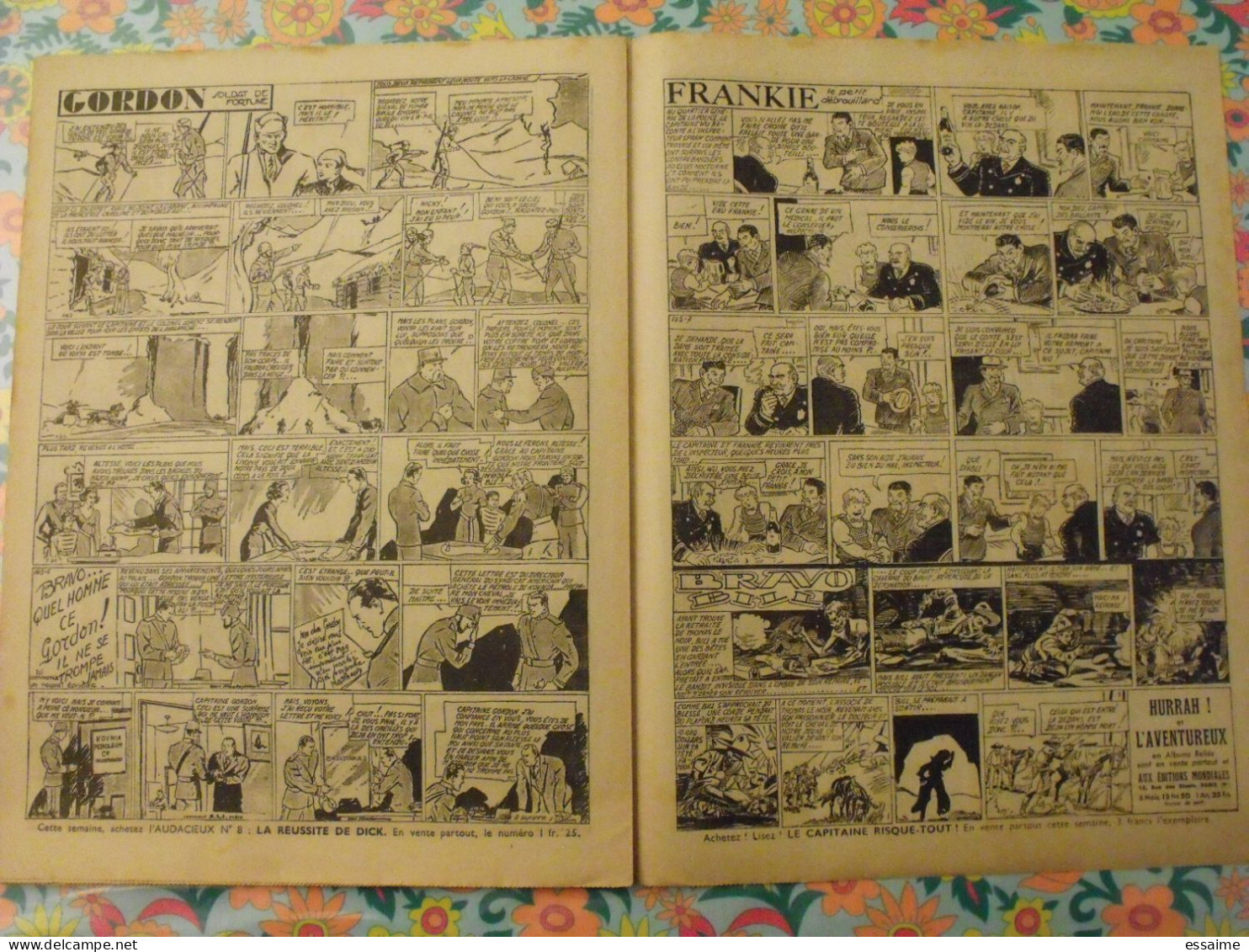 5 n° de Hurrah ! de 1938. Brick Bradford, dick l'intrépide, le roi de la police montée, gordon. A redécouvrir