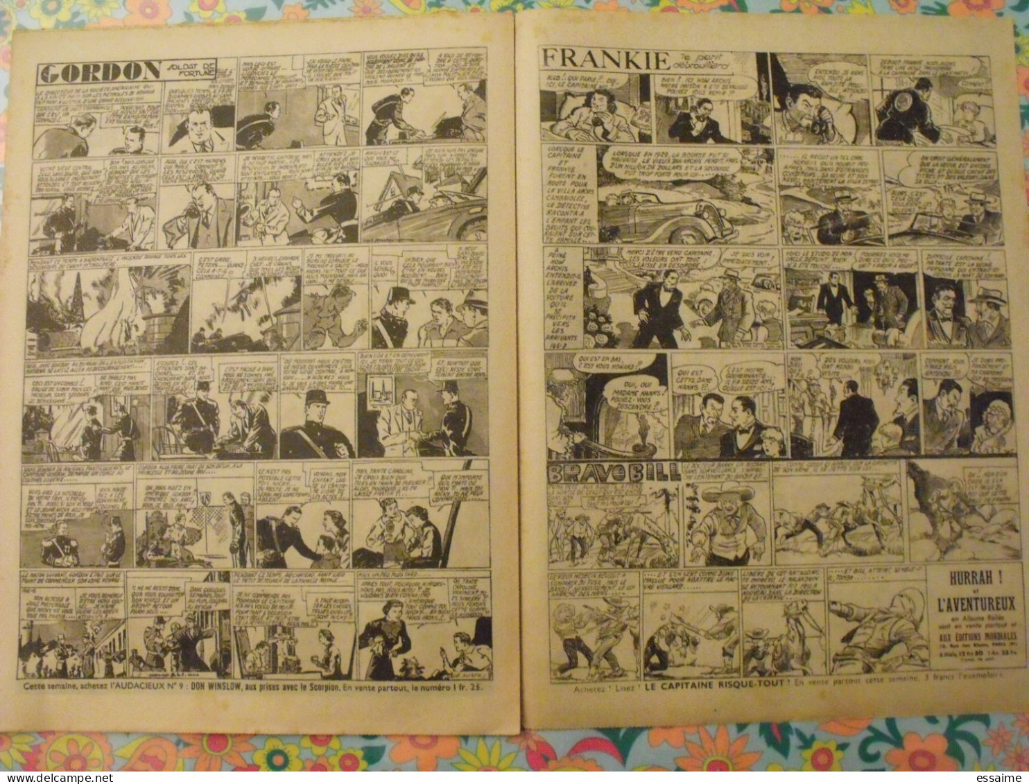 5 n° de Hurrah ! de 1938. Brick Bradford, dick l'intrépide, le roi de la police montée, gordon. A redécouvrir