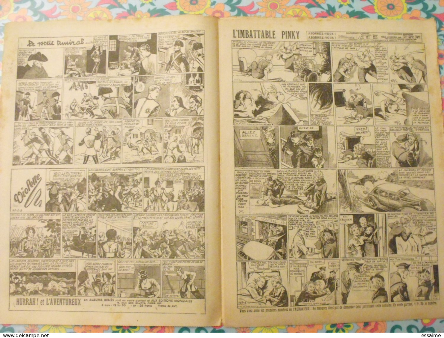 5 n° de Hurrah ! de 1938. Brick Bradford, dick l'intrépide, le roi de la police montée, gordon. A redécouvrir