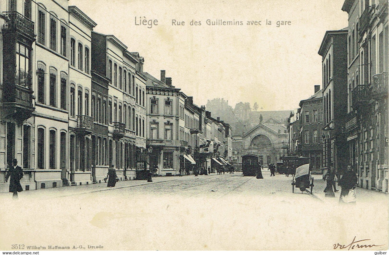 Liege Rue Des Guillemins Avec La Gare  3512 - Lüttich