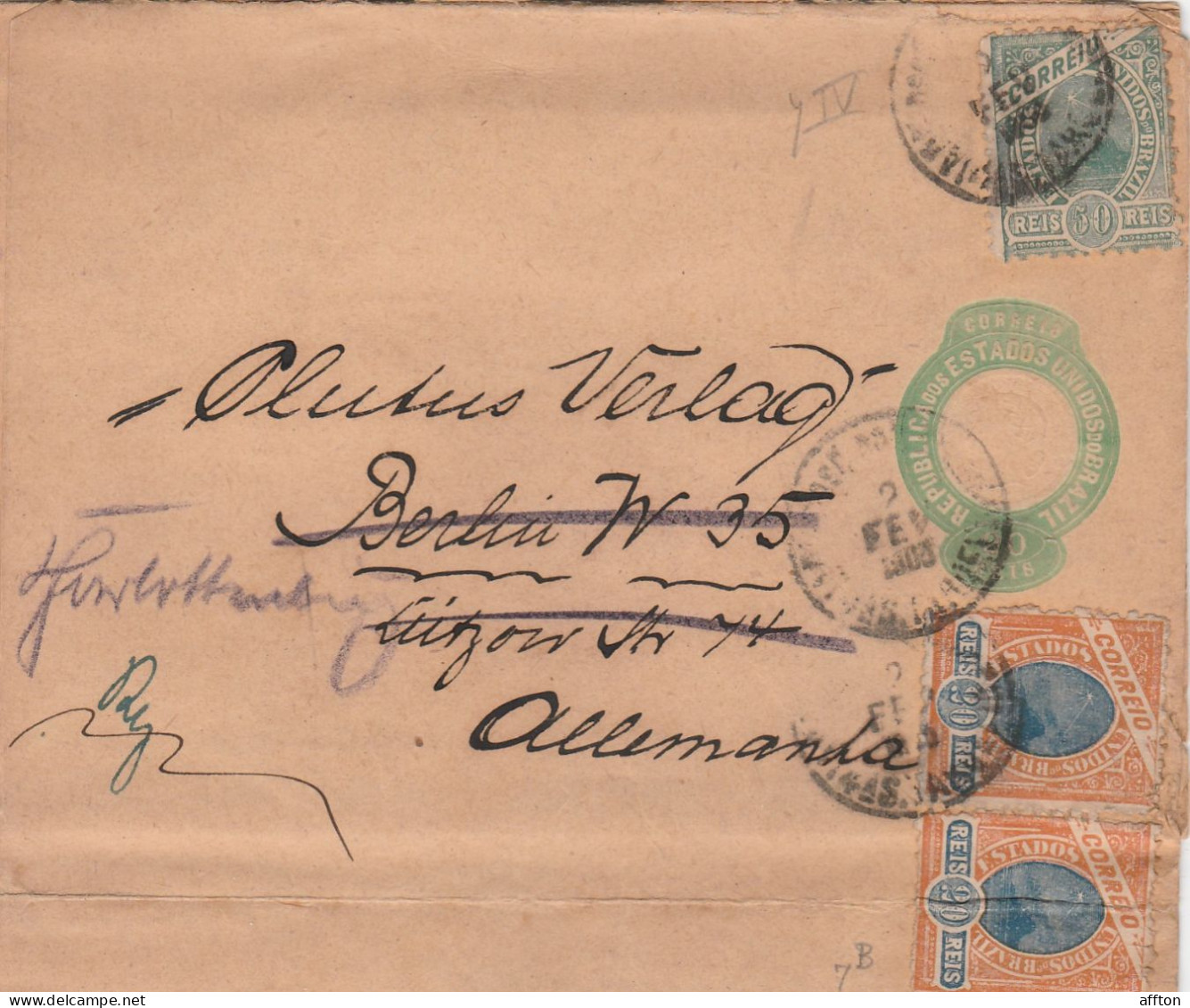 Brazil Old Newspaper Wrapper Mailed - Entiers Postaux